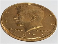 1979 D Gold Plated Kennedy Half Dollar