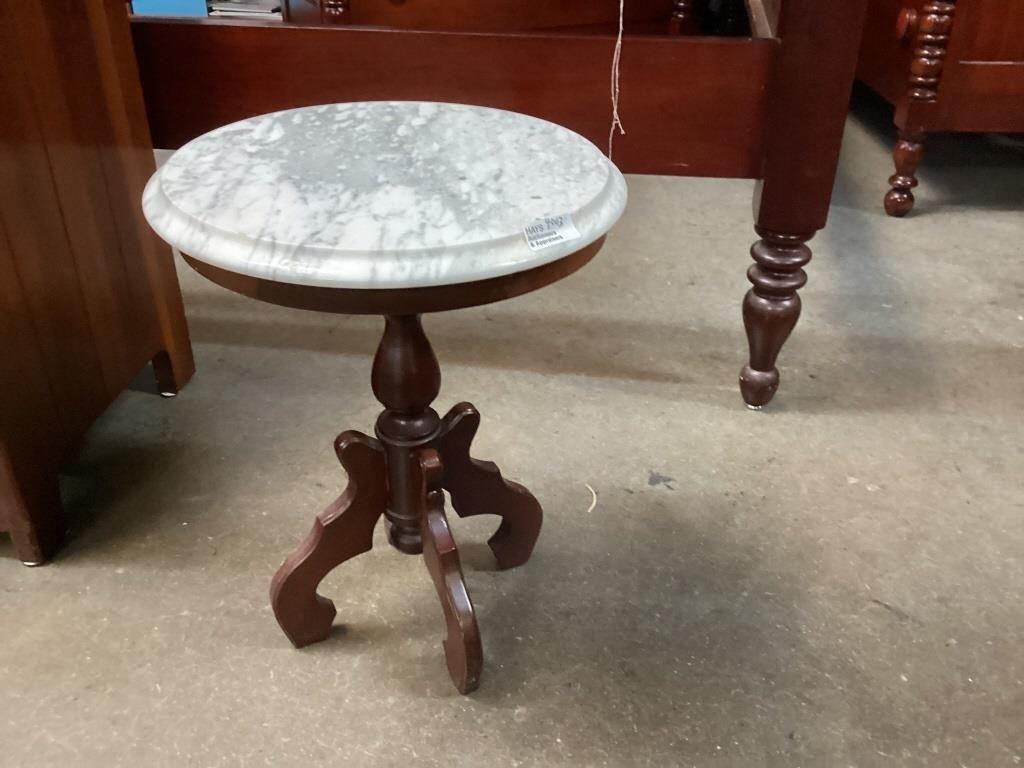 Victorian round,  Marble top Parlor Table