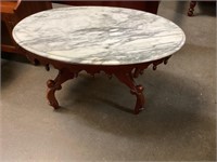 Carved wood, Marble top Coffee Table