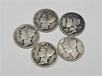 1935 36 Mercury Dimes Coins