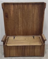 (AB) Wooden High Back Bench/Toy Box (48x37.5x18")