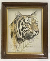 (AB) Wall Art Of  A Tiger. ( Appr 19.5in x 24in)