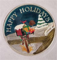 Happy Holidays 1 Troy Oz. Fine Silver Coin