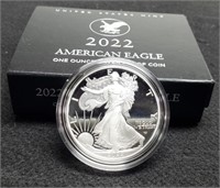 2022-S Proof Silver Eagle w/ Case & COA