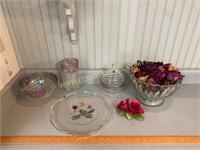 Napoleon Flower and Floral Crystal Dishes