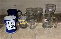 Glassware Lot UK, White Castle, Coca Cola and A &