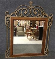Metal and Wood Ornate Mirror