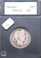 1915 D BARBER QUARTER VG