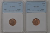 2- Lincoln Head Cents Graded (1930-S, 1935-D)