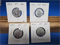 4-1944 CANADA 5 CENT COINS
