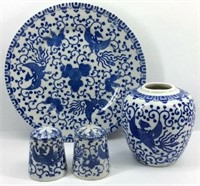 Lot of Flow Blue Dishes