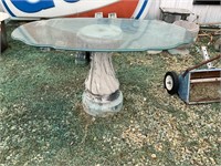 GLASS TOP CONCRETE BASE TABLE