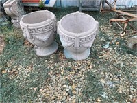 PAIR OF CONCRETE PLANTERS