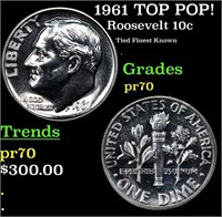 Proof 1961 Roosevelt Dime TOP POP! 10c Graded pr70