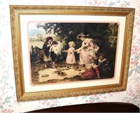 victorian picnic scene framed print