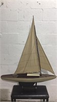 Large Handmade Sailboat On Stand. U16A