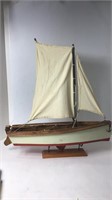Vintage Wood Sailboat W/Stand. U16A
