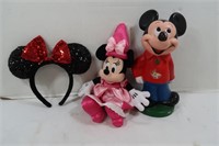 Mickey&Minnie Mouse Figurines-11"H&Mouse Ears