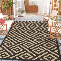 FM1536  DEORAB Outdoor Rug 9x12 Waterproof Bla