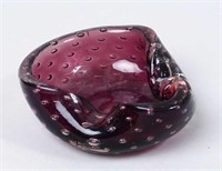 Murano Amethyst with Controlled Bubble Ashtray