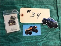 BIGFOOT EARRINGS / COLLECTOR DECALS AND CARD