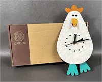 Handmade By Oxidos Chicken Wall Clock NEW