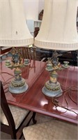 Vintage metal cherub lamps