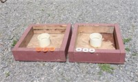 Set of handcrafted washer toss game including