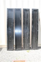 Four solid shutters, 13 X 76.5", painted black