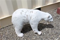 Concrete polar bear, 19 X 12", all paws are damagd