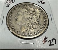 1881-S Morgan Dollar - VG