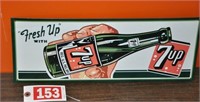 2001 7-UP tin sign, 17" x 6 1/2"