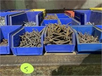 BINS OF MISC. NAILS AND SCREWS