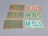 Lot Of Vintage Nc License Tags