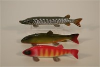Lot of 3 Fish Spearing Decoys by Bear Creek Bait