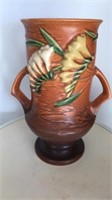 Roseville Freesia tangerine pottery vase