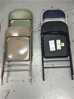 Metal Folding Chairs (4) 2 Full metal 2 cushioned