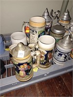Large Lot of Various Vtg. Steins