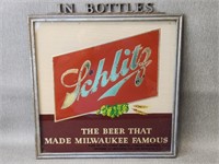 Vintage Schlitz Beer Advertising Sign Steel Frame