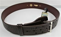 Boston Leather 6501-3-38 Brown Weave Duty Belt