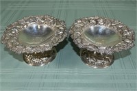 2 Stieff sterling Hand Chased repousse #120 tazza,