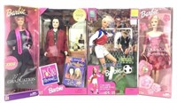 (4) Mattel Barbie Dolls, Soccer Barbie, Rosie
