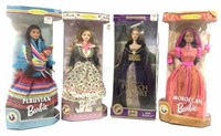 (4) Mattel Barbie Dolls, Dolls Of The World