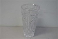 Waterford cut crystal vase signed