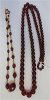 Two vintage Cherry bakelite bead necklaces