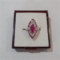 18ct white gold Ruby and Diamond ring
