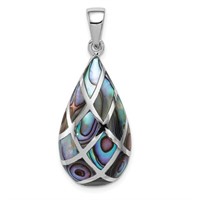 Sterling Silver Teardrop Abalone Pendant