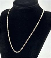 925 Italy Silver Braided Necklace