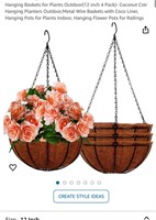 Hanging Baskets for Plants Outdoor (12 inch 4 Pack