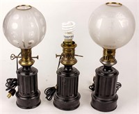 Vintage Electrified Oil Lamps